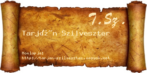 Tarján Szilveszter névjegykártya
